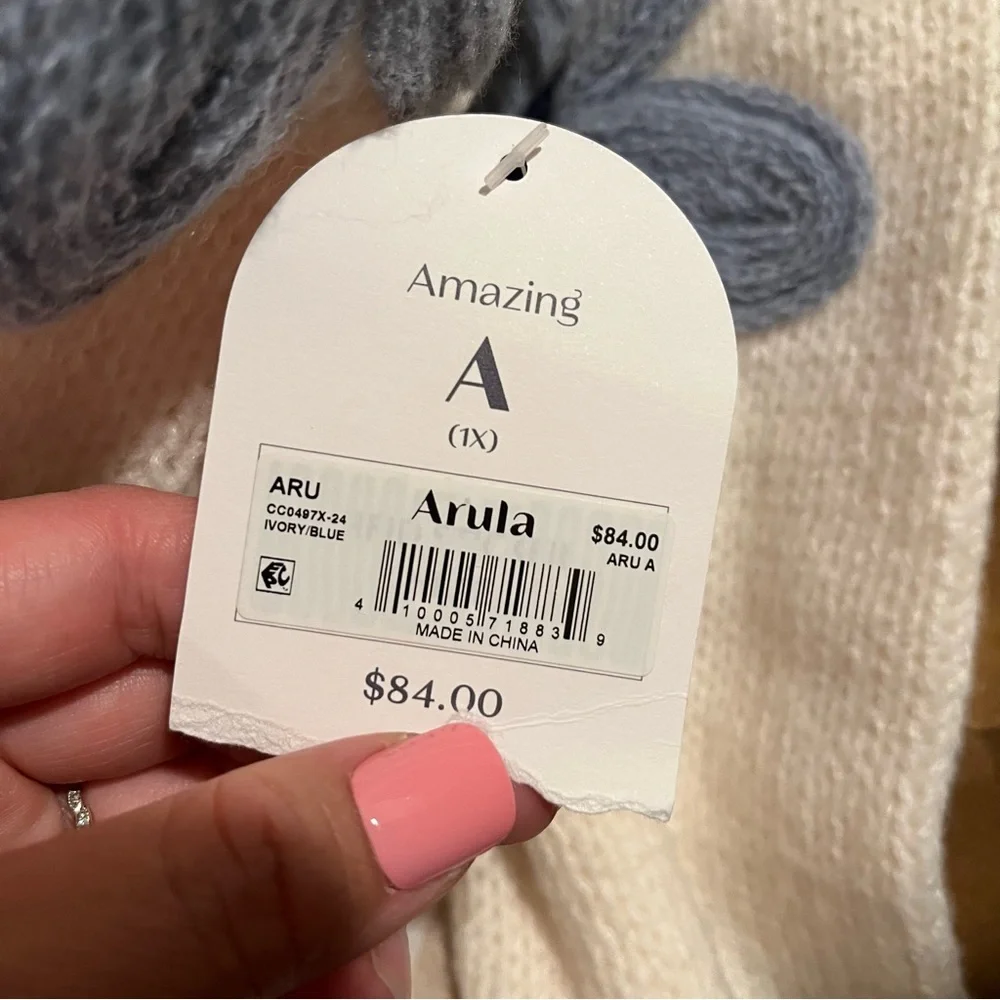 NEW Arula Blue Floral Cardigan Sweater Plus Size A / 1X Available NWT - Picture 8 of 9